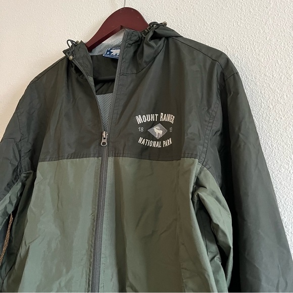 Polar Sportswear Mount Rainer National Park Green Rain Jacket Size Small - Picture 1 of 10